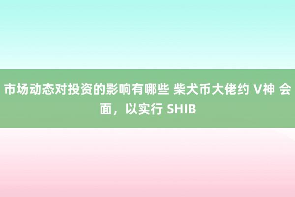 市场动态对投资的影响有哪些 柴犬币大佬约 V神 会面，以实行 SHIB