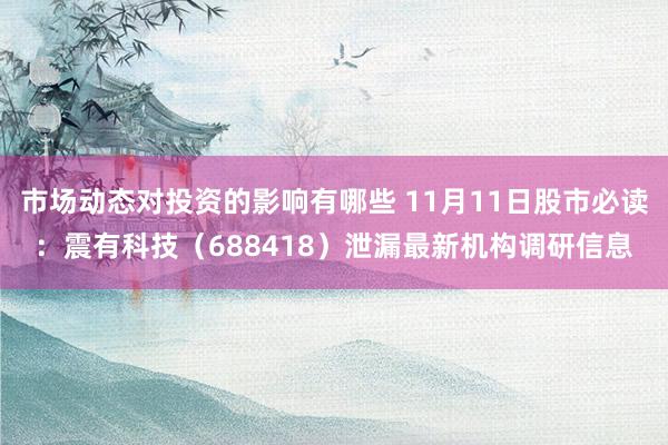 市场动态对投资的影响有哪些 11月11日股市必读：震有科技（688418）泄漏最新机构调研信息