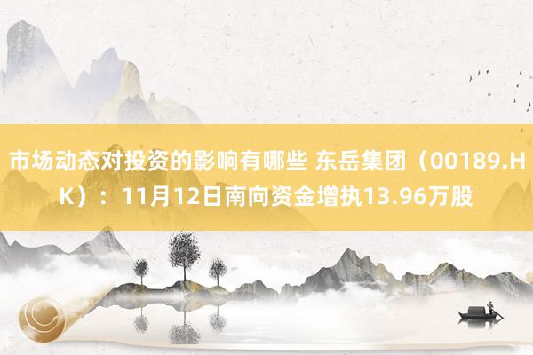 市场动态对投资的影响有哪些 东岳集团（00189.HK）：11月12日南向资金增执13.96万股