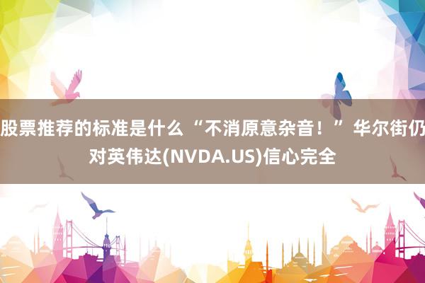 股票推荐的标准是什么 “不消原意杂音！” 华尔街仍对英伟达(NVDA.US)信心完全