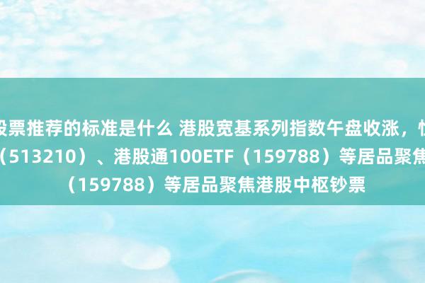 股票推荐的标准是什么 港股宽基系列指数午盘收涨，恒生ETF易方达（513210）、港股通100ETF（159788）等居品聚焦港股中枢钞票