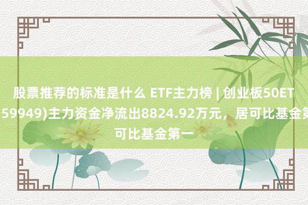 股票推荐的标准是什么 ETF主力榜 | 创业板50ETF(159949)主力资金净流出8824.92万元，居可比基金第一