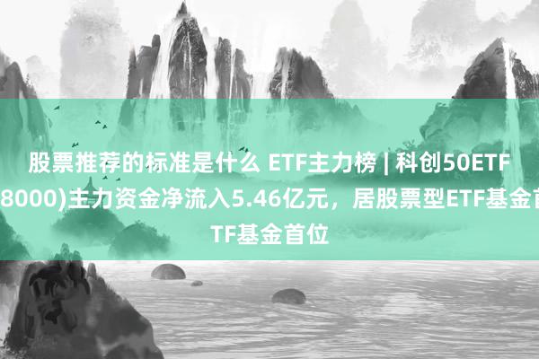 股票推荐的标准是什么 ETF主力榜 | 科创50ETF(588000)主力资金净流入5.46亿元，居股票型ETF基金首位