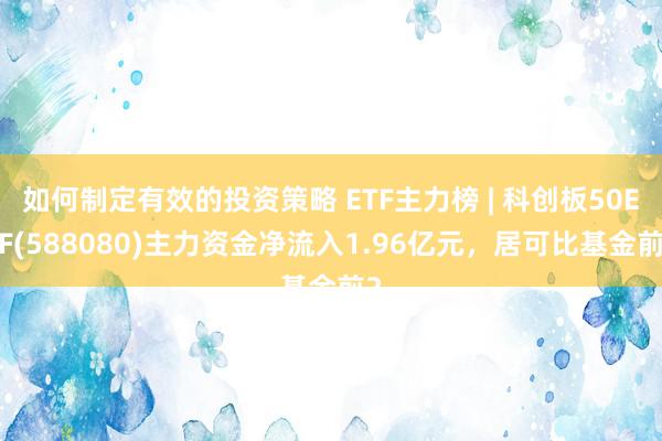 如何制定有效的投资策略 ETF主力榜 | 科创板50ETF(588080)主力资金净流入1.96亿元，居可比基金前2