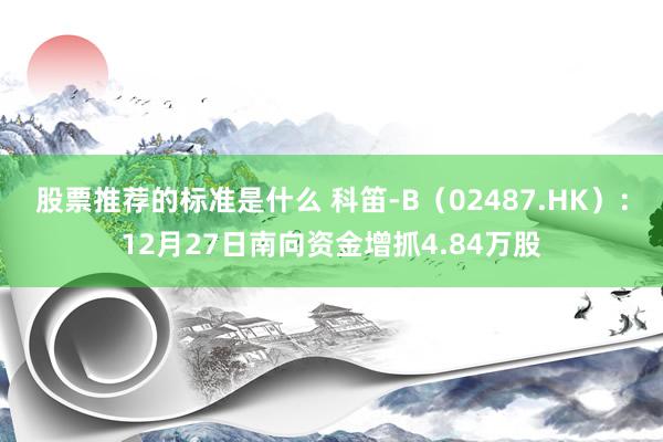 股票推荐的标准是什么 科笛-B（02487.HK）：12月27日南向资金增抓4.84万股