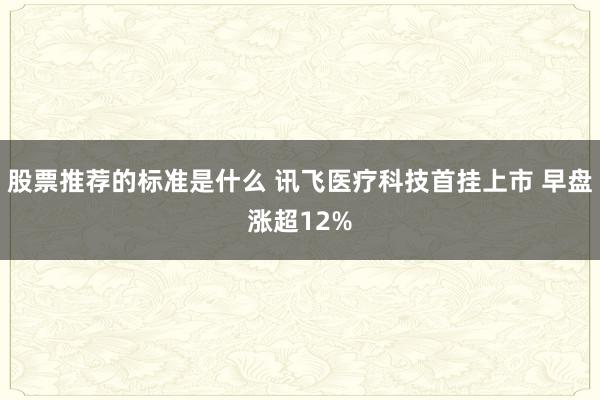 股票推荐的标准是什么 讯飞医疗科技首挂上市 早盘涨超12%