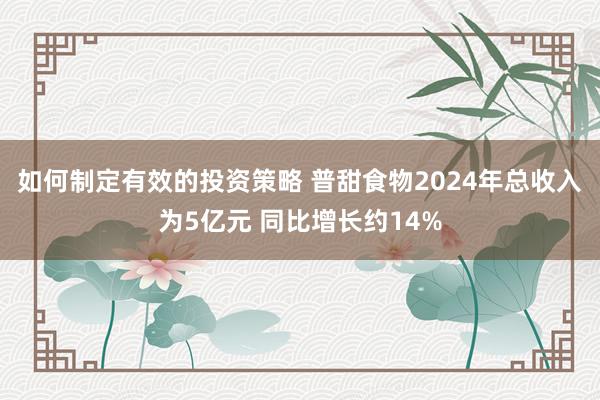 如何制定有效的投资策略 普甜食物2024年总收入为5亿元 同比增长约14%