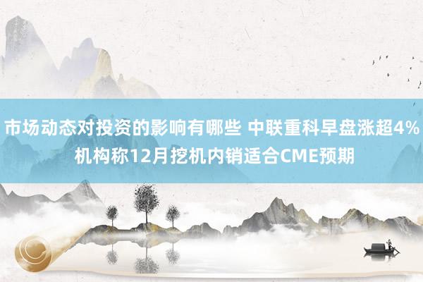 市场动态对投资的影响有哪些 中联重科早盘涨超4% 机构称12月挖机内销适合CME预期