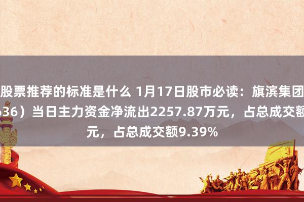 股票推荐的标准是什么 1月17日股市必读：旗滨集团（601636）当日主力资金净流出2257.87万元，占总成交额9.39%