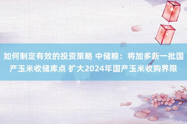 如何制定有效的投资策略 中储粮：将加多新一批国产玉米收储库点 扩大2024年国产玉米收购界限