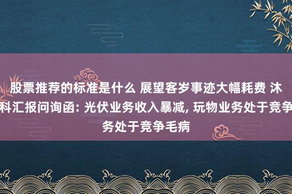 股票推荐的标准是什么 展望客岁事迹大幅耗费 沐邦高科汇报问询函: 光伏业务收入暴减, 玩物业务处于竞争毛病